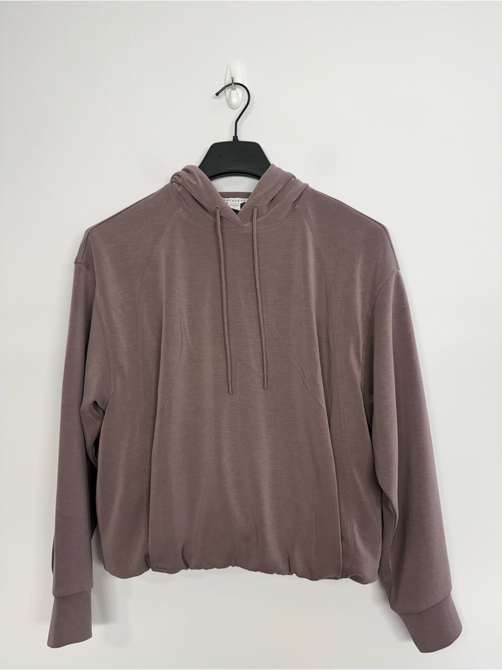 Athleta Seasoft Bubble Hem Pullover Hoodie Mauvey Violet Size Small